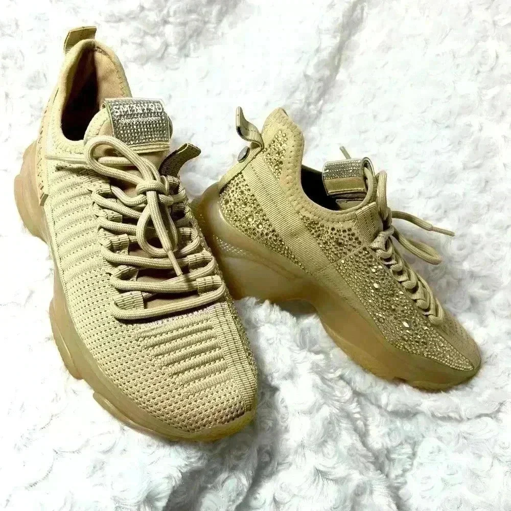 Steve Madden Womens Size 8‎ Maximum Blush Rhinestone Sneakers